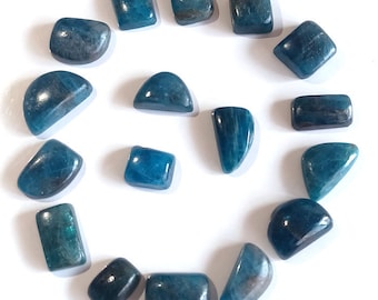 17 Pcs 101Cts. Apatite Gemstone , Natural Neon Apatite Cabochon, Semi Precious Loose Stone Pendant For Jewelry Making Supply, Gift For Her