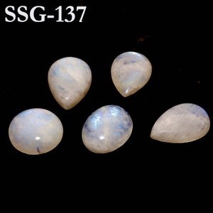 Natural Rainbow Moonstone Cabochon Wholesale Lot, Mix Shapes and Size Rainbow Moonstone Cabochon for Jewelry and Craft Making , Moonstone SSG-137 5Pcs  175CTS