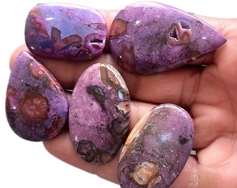 5 Pcs 245Cts. Natural Purple Rock Sugilite Mix Shape Cabochon Gemstone , Sugilite Gemstone ,Loose Gemstone Jewelry Making , Crystal Cabochon