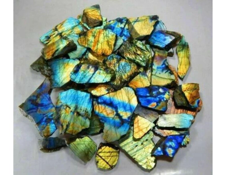 Top Quality Natural Raw LABRADORITE Rough, Multi Flashy Crystal Labradorite, Healing Crystals, Untreated Specimen Slices Rough, Raw Gemstone image 2