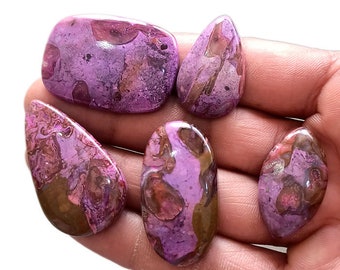 5 Pcs 202Cts. Natural Purple Rock Sugilite Mix Shape Cabochon Gemstone , Sugilite Gemstone ,Loose Gemstone Jewelry Making ,Crystal Cabochon