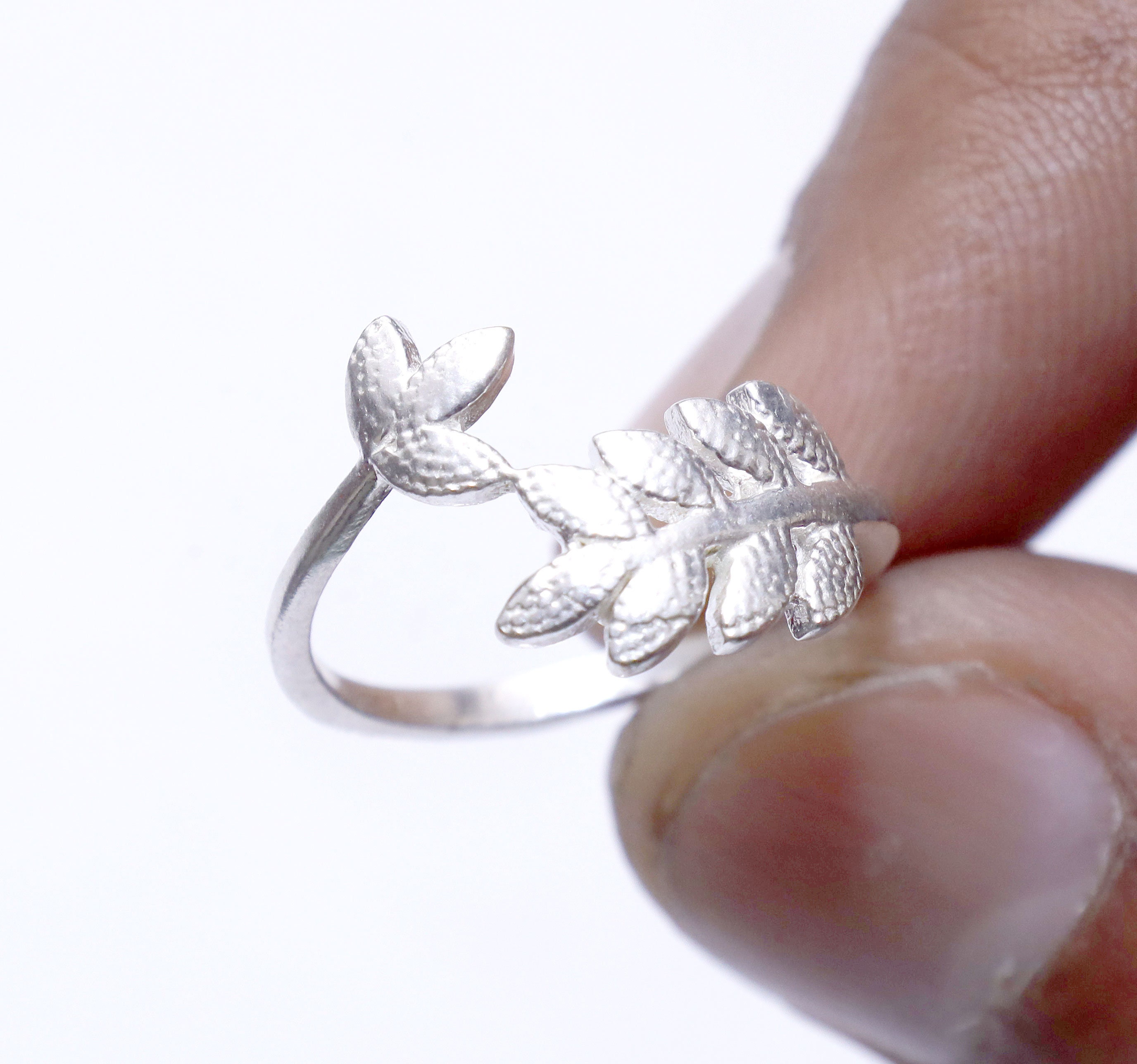 Leaf Designer Ring , Flowers Ring, Silver Plated Ring, Dainty Ring ...