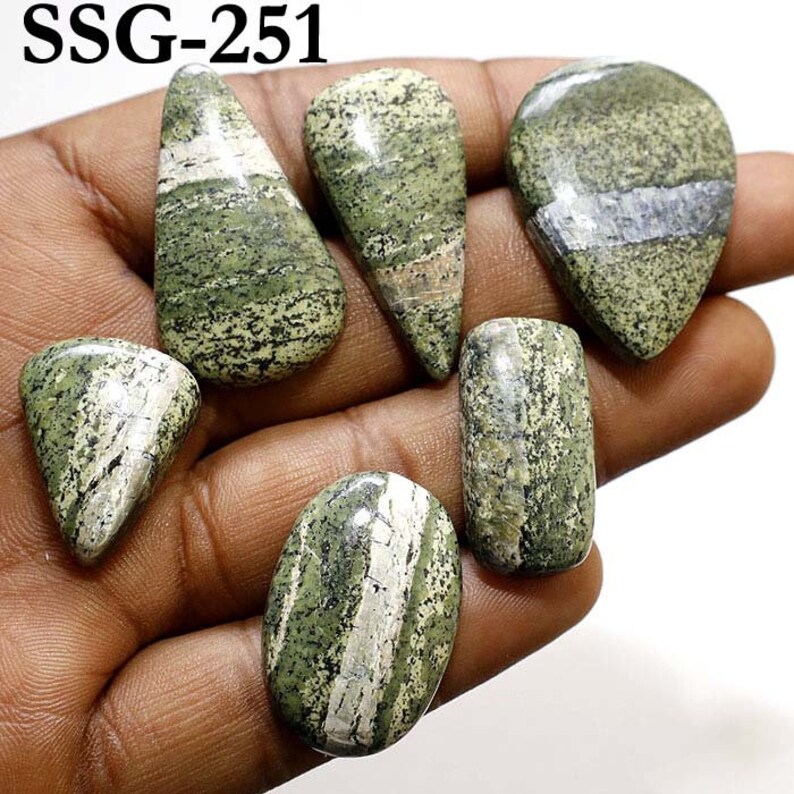 Genuine Green Swiss Opal Cabochon,Swiss Opal Gemstone in Mix Shapes and Sizes, Wholesale Swiss Opal, Cabochon, Loose Stone Use For Jewelry SSG-251  6Pcs 188CTS