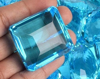 82Cts. London Blue Topaz, Blue Topaz Faceted Cut Gemstone , Blue Topaz Crystals Healing, Emerald Cut ,Precious Stone ,For Jewelry Making
