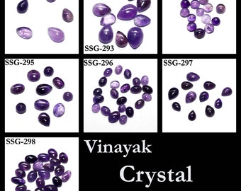 Natural Amethyst Bulk Cabochon, Wholesale Lot Amethyst Quartz Stone , Calibrated Cabochon Sizes , For Jewelry Making , Amethyst Gemstone