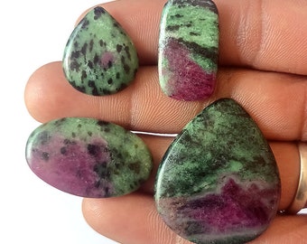 149Cts. 4 Pcs Ruby Zoisite Cabochon , Ruby in Zoisite , Ruby Zoisite Jewelry ,Ruby Zoisite Jewelry ,Ruby Zoisite Gemstone for Making Jewelry