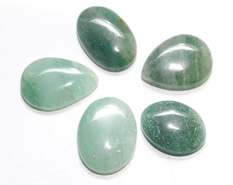 5 Pcs 133Cts. Wholesale Lot Green Aventurine Cabochon, Mix Shape Green Aventurine Gemstone Cabochon, Aventurine Lot, Top Quality, Aventurine