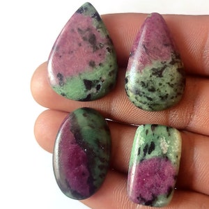 149Cts. 4 Pcs Ruby Zoisite Cabochon , Ruby in Zoisite , Ruby Zoisite Jewelry ,Ruby Zoisite Jewelry ,Ruby Zoisite Gemstone for Making Jewelry image 2