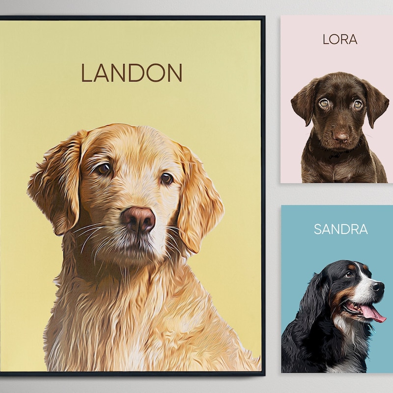 Dog Portrait Custom - Etsy