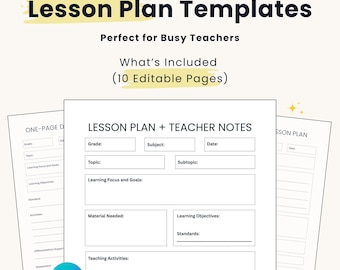 Teacher Lesson Plan Template - 10 Editable Canva Pages