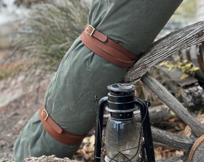 WATERPROOF Cowboy Canvas Bedroll W/leather Carrying Straps, Zipper, Pad