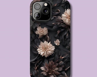 Dark Floral Phone Cases, Aesthetic Case, iPhone Compatible Cases, Gift for Her