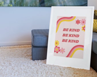 BE KIND colourful poster