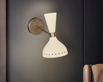 Mid Century Sconce - Brass Wall Fixture - Sputnik Wall Light - Vanity Lights - Wall Sconce For Bedroom, Living Room, Kitchen, Office