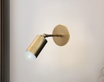 Mid Century Focus Light, Brass Wall Sconce, Antique Wall Light, Wall Lamp, Hardwired Fixture For Bedroom, Living Room, Kitchen,Office