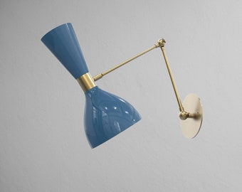 2 Light Wall Sconce, Brass Wall Light, Italian Wall Lamp, Vanity Light Fixture, Mid Century Light For, Bedroom, Living Room,Kitchen,Entryway