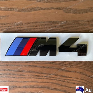Gloss Black BMW M4 Trunk Tailgate Sticker Logo Decal Badge Emblem F82 F83 G82 G83