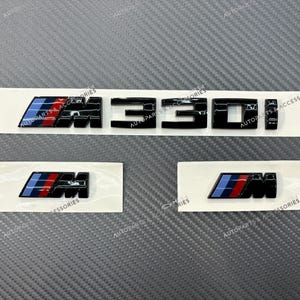 Gloss Black M330i Set M Fender Trunk Tailgate Sticker Decal Badge Emblem For BMW 330i 3 series F30 F31 G20 G21