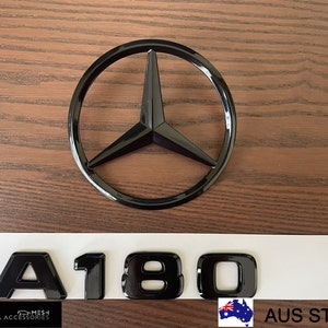 Gloss Black A180 Emblem Badge Trunk Sticker For Mercedes Benz W176 W177 Hatch V177 Sedan