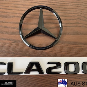 Gloss Black CLA200 logo Replacement Decal Badge Sticker For Mercedes Benz W117 C117