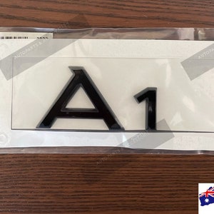 Emblema adhesivo para el maletero trasero del Audi A1, color negro brillante