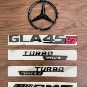 Gloss Black GLA45s Emblem Badge Trunk sticker for Mercedes Benz For Mercedes Benz H247 X156 Adhesive