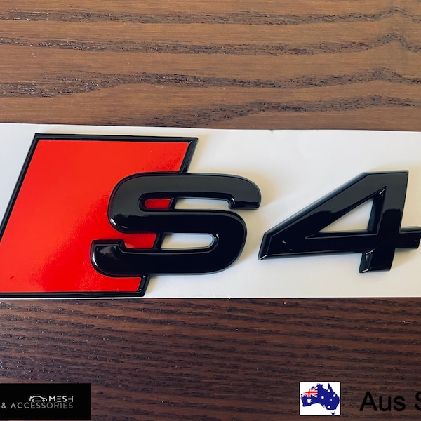 Gloss Black S4 Rear Boot Trunk Emblem Badge Sticker For Audi A4 S4