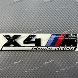 Gloss Black BMW X4 X4M Competition Trunk Tailgate Sticker Badge Emblem F98 F26 G02