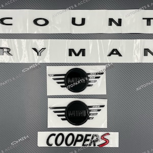 Gloss Black Mini Cooper S Badge Emblem Custom Replacement For F60 COUNTRYMAN