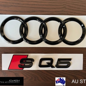 Gloss Black SQ5 Rear Set Boot Trunk Emblem Badge Logo For Audi Q5 SQ5