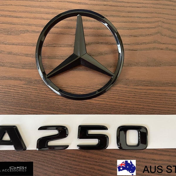 Gloss Black A250 Emblem Badge Trunk lid sticker for Mercedes Benz W176 W177 Hatch V177 Sedan