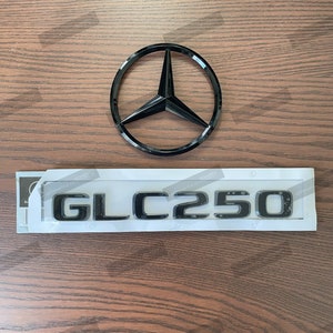Gloss Black GLC250 Emblem Badge Trunk sticker For Mercedes Benz X253 Adhesive