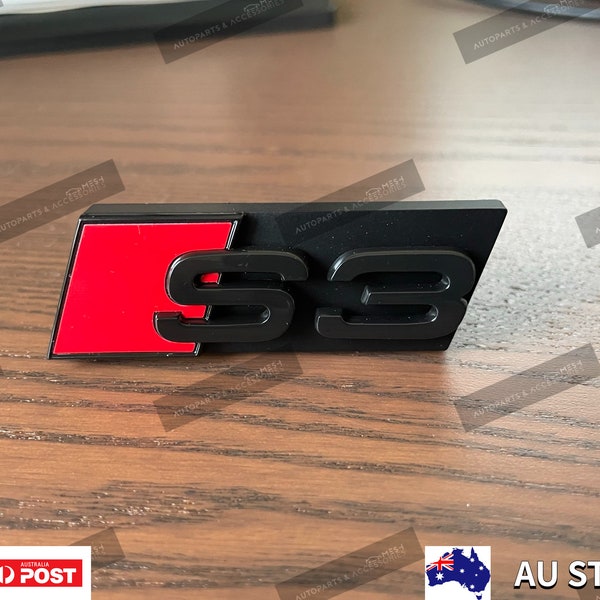 Gloss Black S3 Front Grille Grill Badge Emblem Decal Logo Replacement For Audi S3