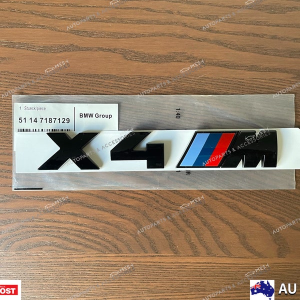 Gloss Black BMW X4 X4M Trunk Tailgate Sticker Badge Emblem F98 F26 G02