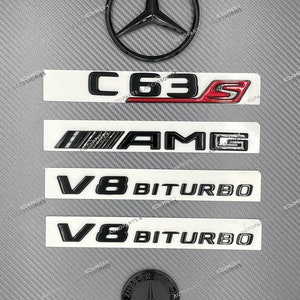 Autocollant d'insigne d'emblème de décalcomanie de hayon de coffre C63s AMG noir brillant pour Mercedes Benz berline coupé W205 C205 S205