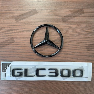 Gloss Black GLC300 Emblem Badge Truck Sticker For Mercedes Benz X253 Adhesive