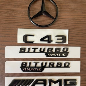 Autocollant d'insigne d'emblème de décalcomanie de hayon de coffre C43 AMG noir brillant pour Mercedes Benz berline coupé W205 C205 S205