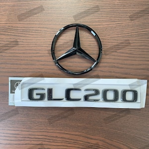 Gloss Black GLC200 Emblem Badge Trunk sticker For Mercedes Benz X253 Adhesive