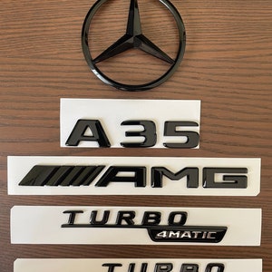 メルセデスベンツ W177 V177 セダン用グロスブラック A35 AMG トランク テールゲート ロゴ エンブレム バッジ