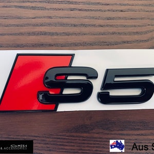 Gloss Black S5 Rear Boot Trunk Emblem Badge For Audi A5 S5