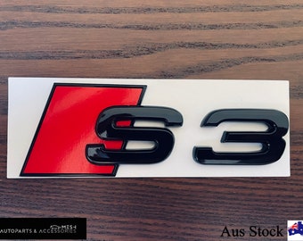 Audi S3 Gloss Black Rear Boot Trunk Emblem Badge for Audi A3 S3