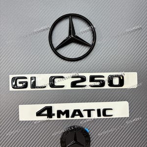 Gloss Black GLC250 4Matic Emblem Badge Trunk sticker For Mercedes Benz X253 Adhesive