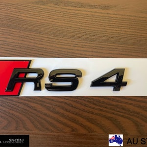 Gloss Black RS4 Rear Boot Trunk Emblem Badge For Audi A4 S4