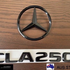 Gloss Black CLA250 logo Replacement Decal Badge Sticker For Mercedes Benz W117 C117