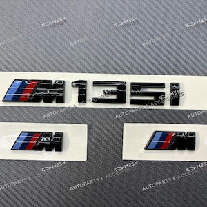 Gloss Black M135i Set M Fender Trunk Sticker Decal Badge Emblem For BMW 135i 1-Series F20 F20 LCI F40