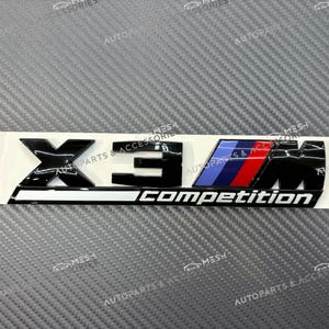 Gloss Black BMW X3 X3M Competition Trunk Tailgate Sticker Badge Emblem F97 E83 F25 G01