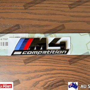 BMW M4 Competition Gloss Black Badge Emblem Trunk Sticker Decal F82 F83 G82 G83