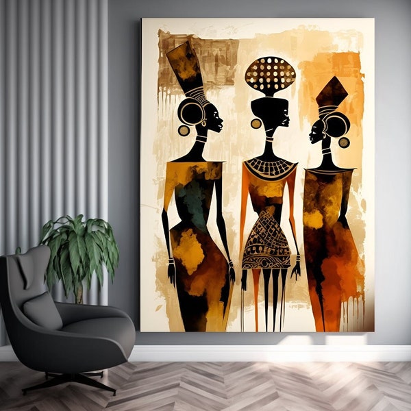 African Ethnic Woman Canvas, African Woman Wall Art, African Canvas Art, Color Canvas, Ethnic Wall Art, African People Canvas, African Style