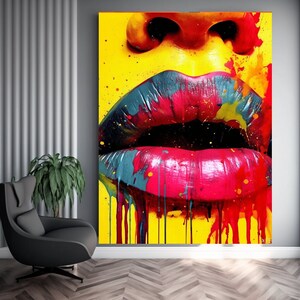 sensual art provocative wall decor lip art lover gift bedroom decor fantasi room art large sex decor home decor gift idea canvas print gift