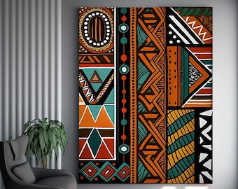 African American Culture Wall Art, African Culture Wall Decor, Wall Symbol Canvas Painting, Abstract Canvas Wall Art, Africa Wall Art, Gift